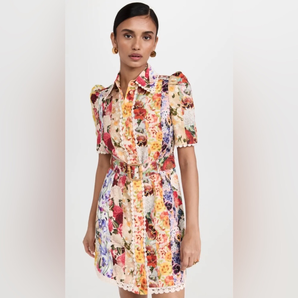 ZIMMERMANN Wonderland Floral-Printed Linen Shirt Dress - Picture 8 of 12